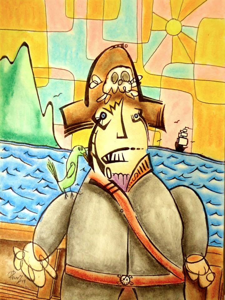 I'm a pirate - Ink and pastels