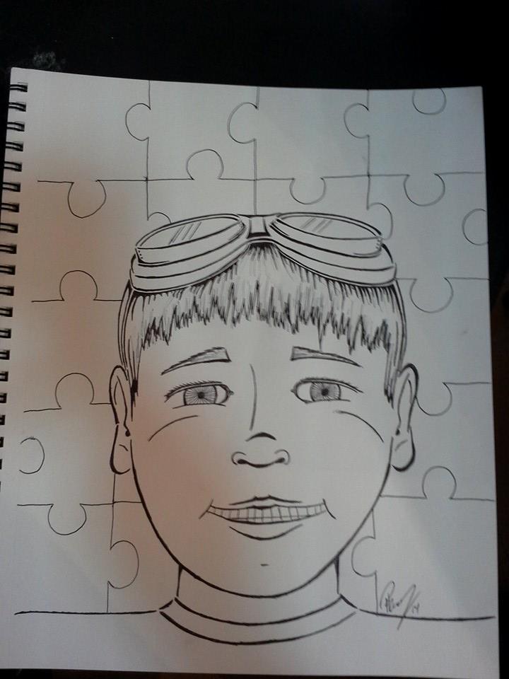 Autism boy - Ink - No longer avail. in B/W