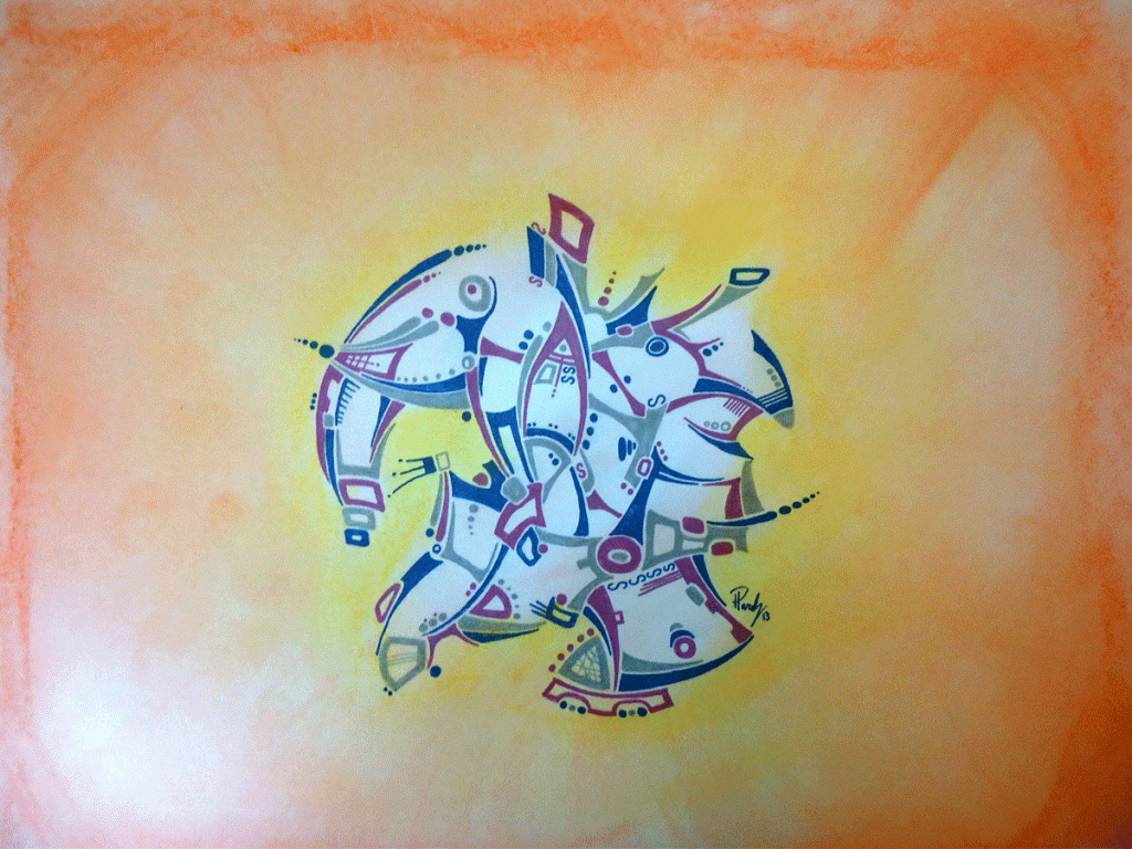 Aardvark - Ink & Pastels
